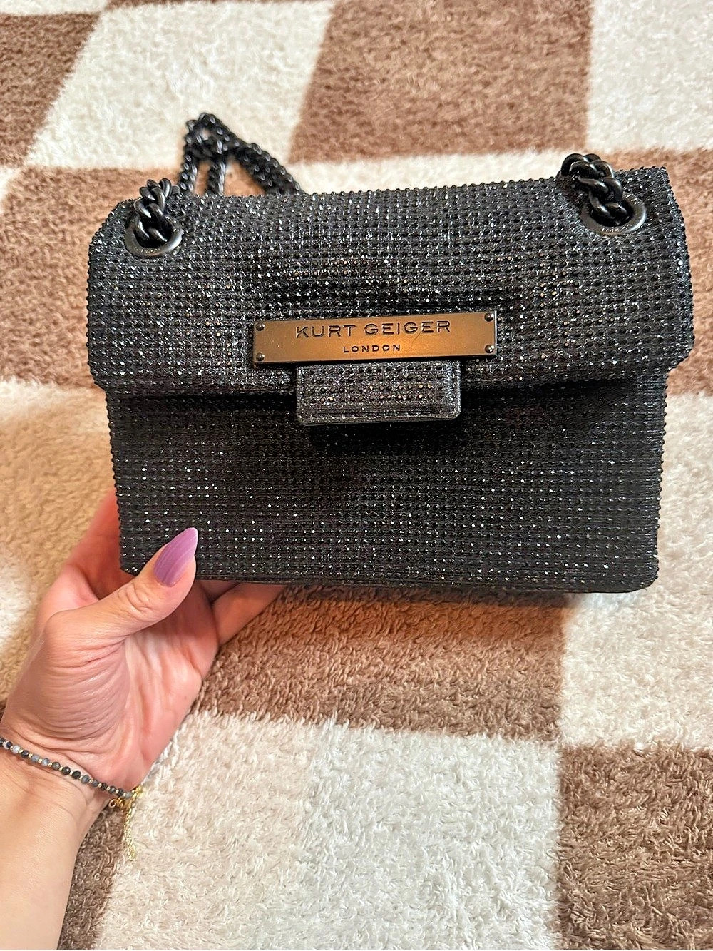 Kurt Geiger Black Chain Shoulder Bag